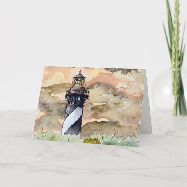 St Augustine Florida lighthouse painting Card (Front)