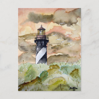 St Augustine Florida lighthouse painting Postcard