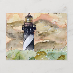St Augustine Florida lighthouse painting Postcard