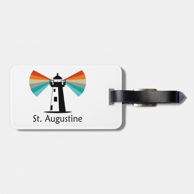 St. Augustine Florida Lighthouse Rainbow Luggage Tag (Back Horizontal)