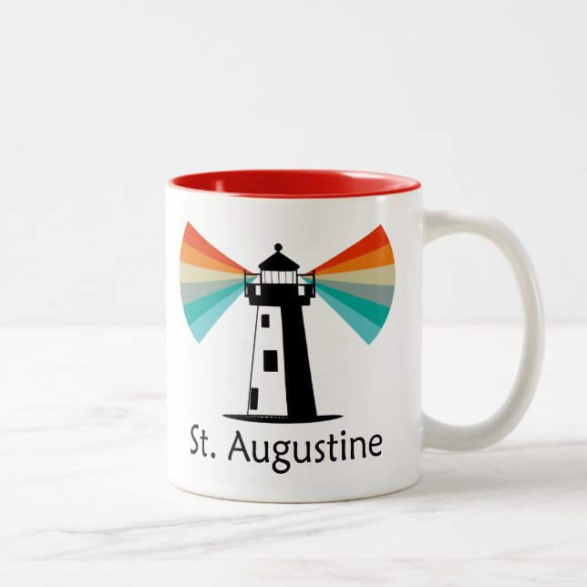 St. Augustine Florida Lighthouse Rainbow Two-Tone Coffee Mug (Right)