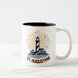St. Augustine Florida Lighthouse Sunrise Two-Tone Coffee Mug