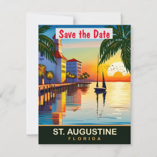 St Augustine Florida Pier Gold Wedding Invitation