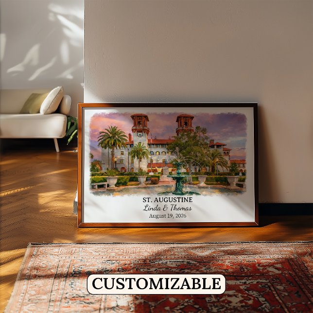 St. Augustine Florida Poster, Watercolor, Custom Poster (Creator Uploaded)
