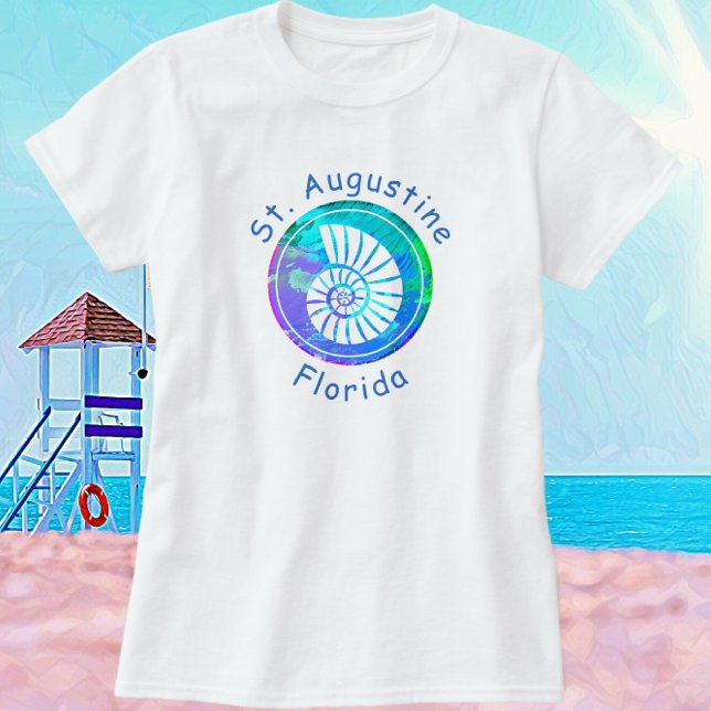 St. Augustine Florida Pretty Nautilus Seashell T-Shirt (Creator Uploaded)