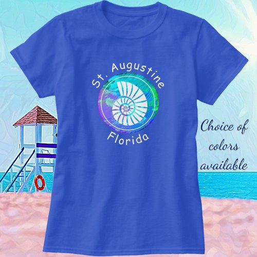 St Augustine Florida Pretty Nautilus Seashell T_Shirt