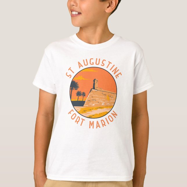 St Augustine Florida Retro Distressed Circle T-Shirt (Front)
