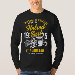 St Augustine Florida Retro Hotrod Surf Distressed T-Shirt