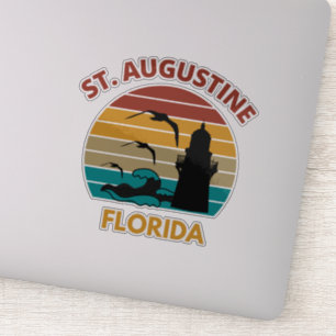 St Augustine Florida Retro Sunset Design Sticker