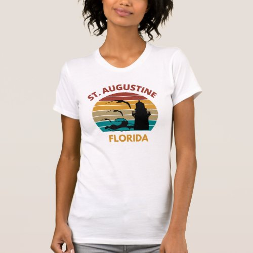 St Augustine Florida Retro Sunset Design T_Shirt