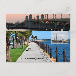 St. Augustine, Florida river front Holiday Postcard