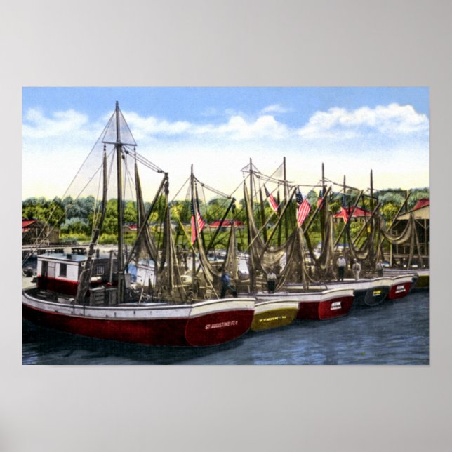 St. Augustine Florida Shrimp Boats Poster (Front)