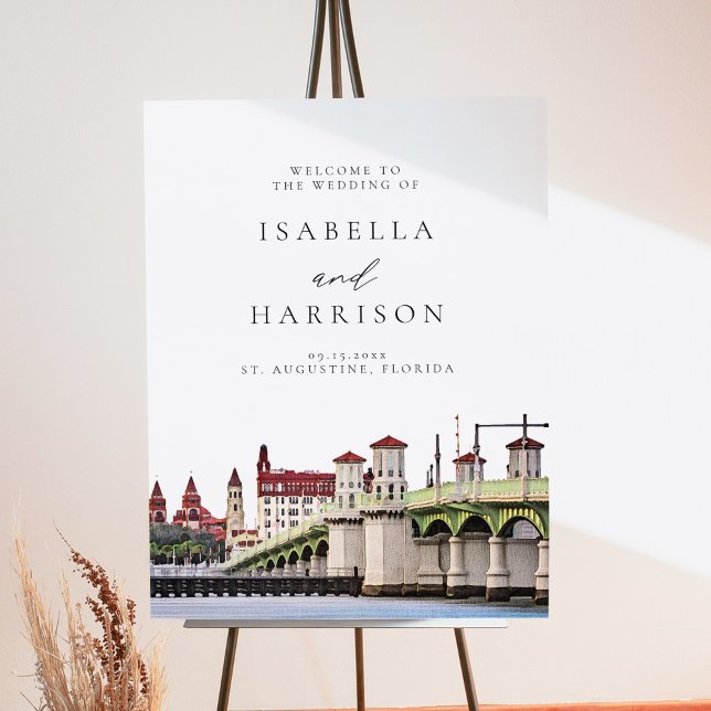 ST AUGUSTINE Florida Skyline Wedding Welcome Foam Board (Creator Uploaded)