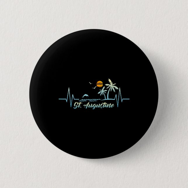 St. Augustine Florida Souvenir Spring Break St. Au Button (Front)