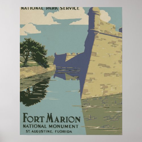 St Augustine Florida Spanish Fort Marion Poster