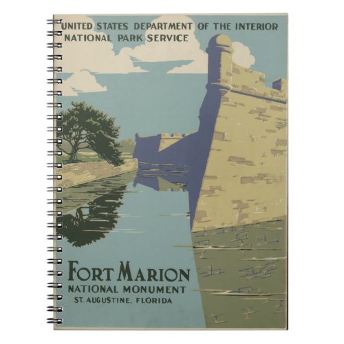St Augustine Florida Spanish Fort Marion Poster Notebook