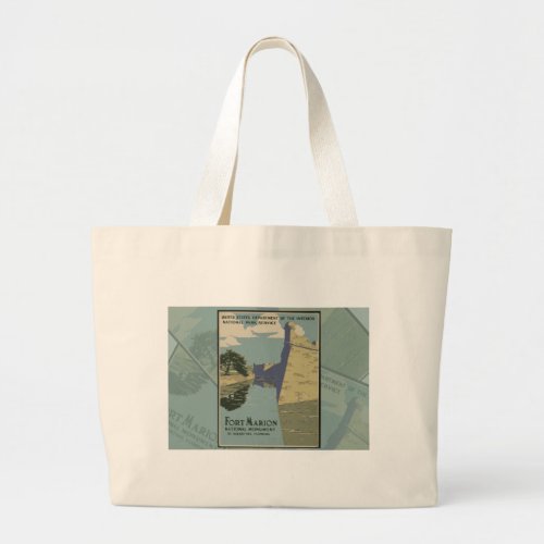 St Augustine Florida Spanish Fort Poster Large Tote Bag