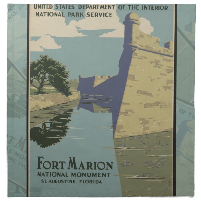 St. Augustine Florida Spanish Fort Poster Napkin (Front)