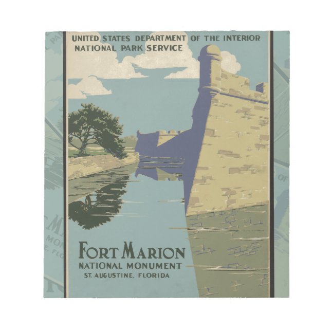 St. Augustine Florida Spanish Fort Poster Notepad (Front)