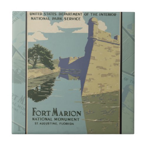 St Augustine Florida Spanish Fort Poster Tile