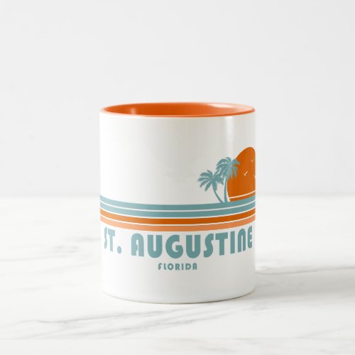 St Augustine Florida Sun Palm Trees Two_Tone Coffee Mug