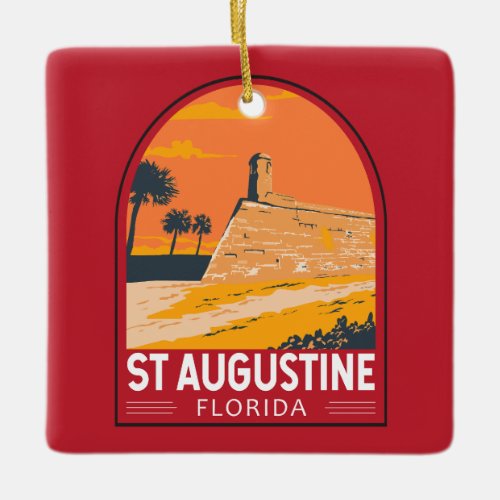 St Augustine Florida Travel Art Vintage Ceramic Ornament