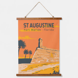 St Augustine Florida Travel Art Vintage Hanging Tapestry