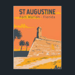 St Augustine Florida Travel Art Vintage Postcard<br><div class="desc">St. Augustine vector art design. St. Augustine is a city on the northeast coast of Florida. It lays claim to being the oldest city in the U.S.</div>