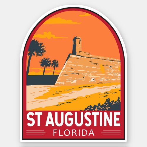 St Augustine Florida Travel Art Vintage Sticker