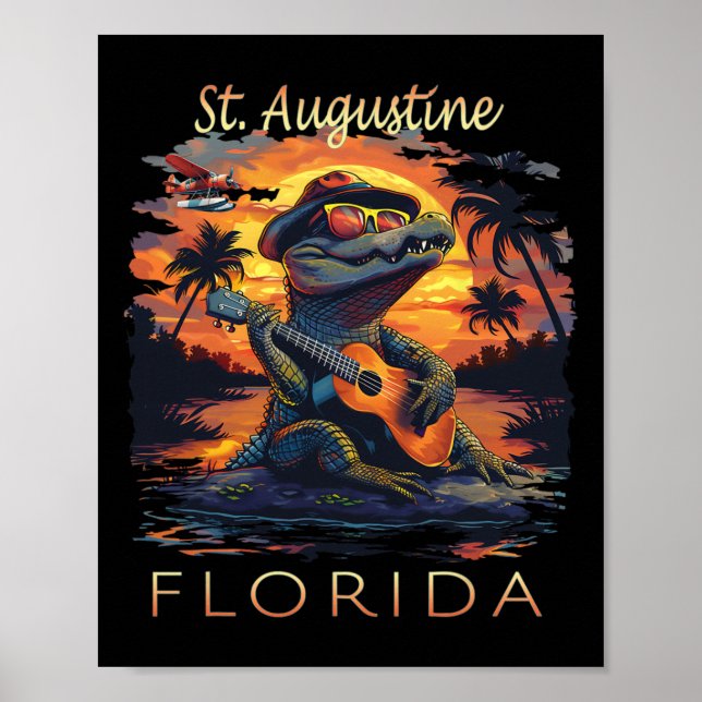 St. Augustine Florida Vacation Cute Alligator  Poster (Front)