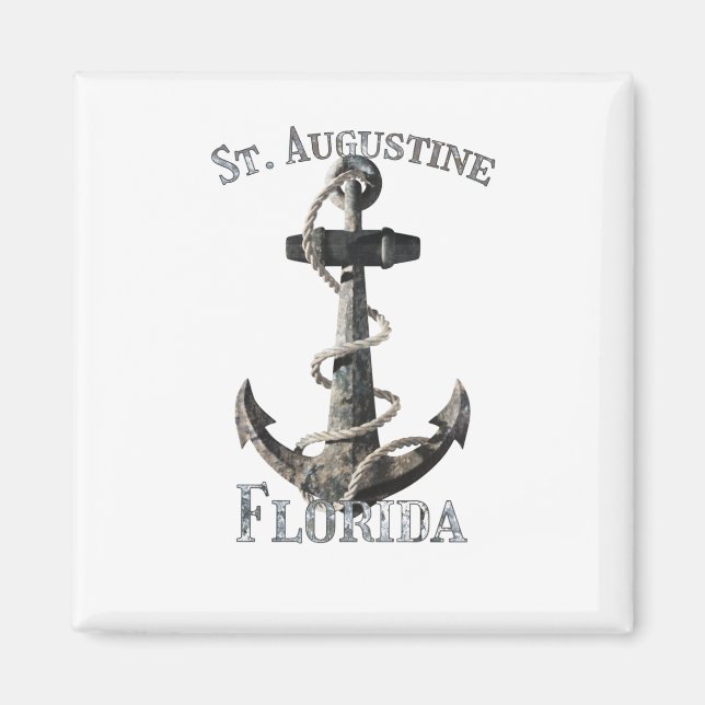 St. Augustine Florida Vacation Nautical Anchor Sai Magnet (Front)