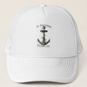 St. Augustine Florida Vacation Nautical Anchor Sai Trucker Hat