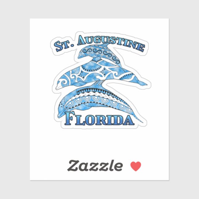 St. Augustine Florida Vacation Tribal Dolphins Sticker (Sheet)