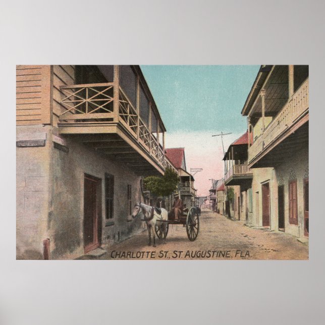 St. Augustine, Florida - View of Charlotte St Poster (Front)