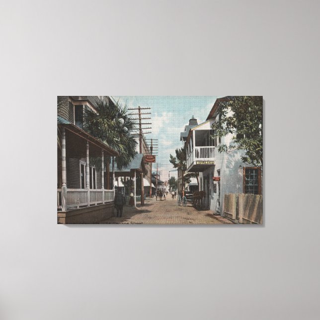 St. Augustine, Florida - View of St. George St. 2 Canvas Print (Front)