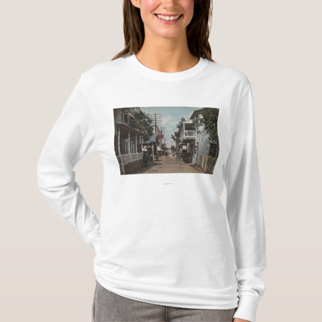 St. Augustine, Florida - View of St. George St. T-Shirt (Front)