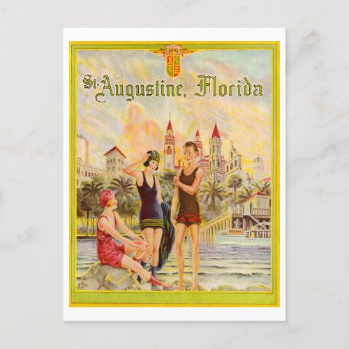 St Augustine Florida vintage 1920s illustration Postcard