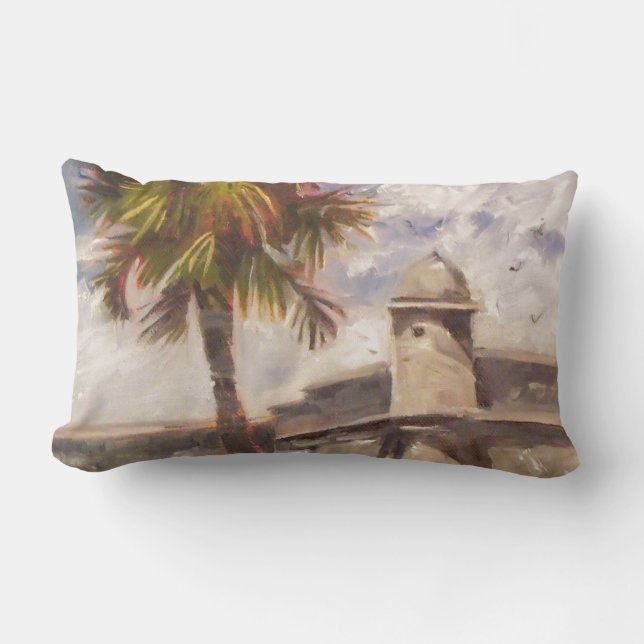 St. Augustine Fort - Castillo de san Marcos Lumbar Pillow (Front)