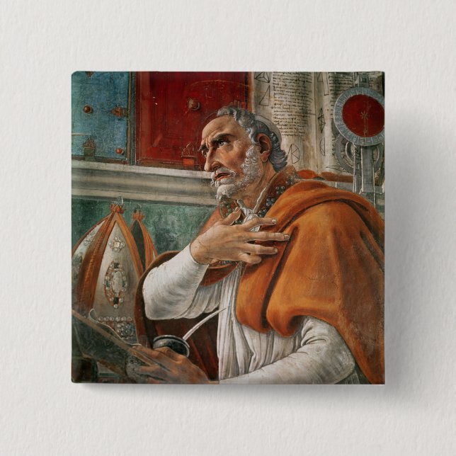 St. Augustine in his Cell, c.1480 Button (Front)