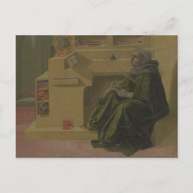 St. Augustine in his Study (predella of the Barbad Postcard (Front)