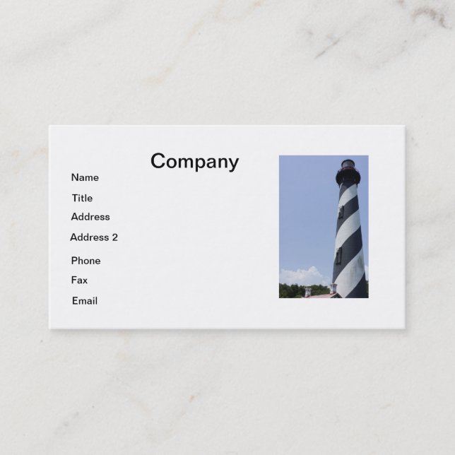 St. Augustine Light Business Card (Front)