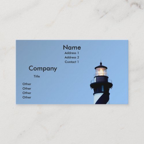 St Augustine Lighthouse Business Card