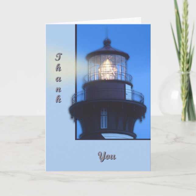 St Augustine Lighthouse Letterpress Thank You Card (Front)
