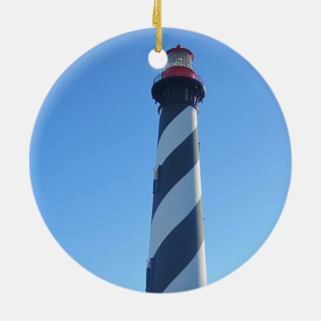St Augustine Lighthouse on a  Ceramic Ornament (Back)