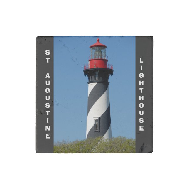 St. Augustine Lighthouse Stone Magnet (Front)