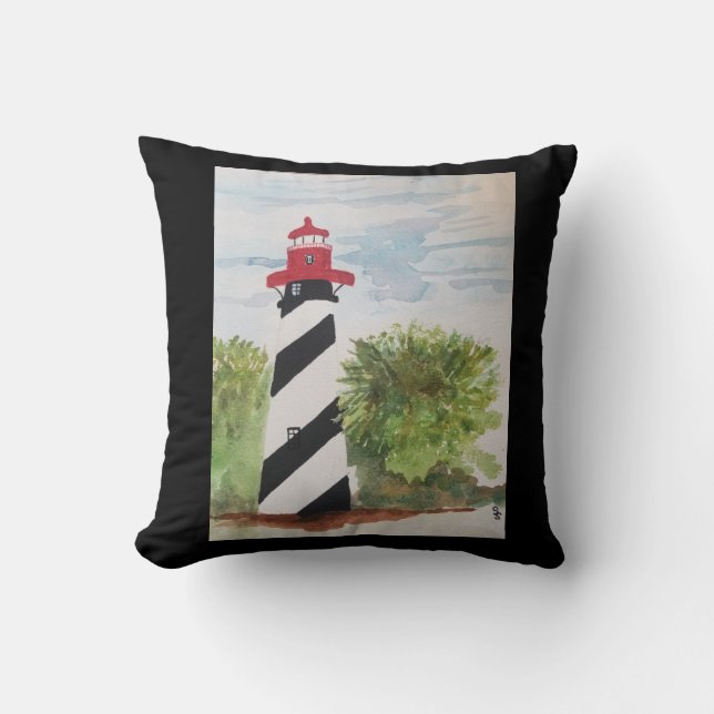 St Augustine Lighthouse Throw Pillow (Front)