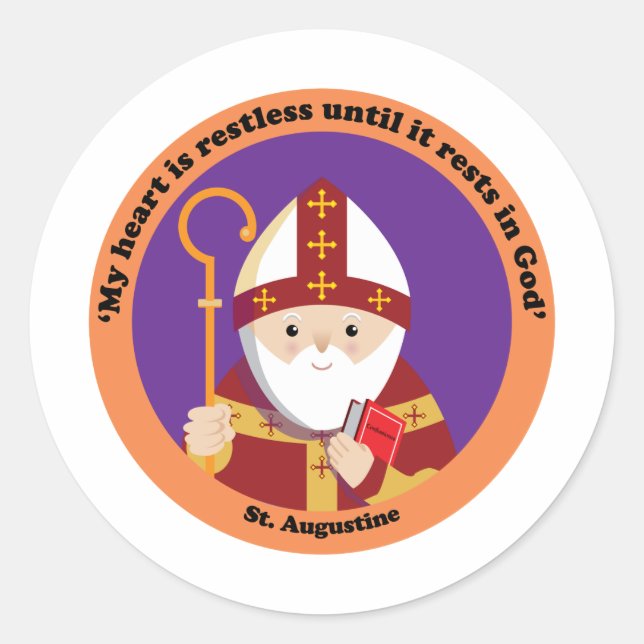 St. Augustine of Hippo Classic Round Sticker (Front)
