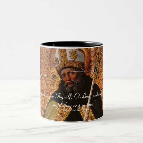 St Augustine of Hippo Our Hearts Two_Tone Coffee Mug