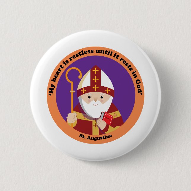 St. Augustine of Hippo Pinback Button (Front)