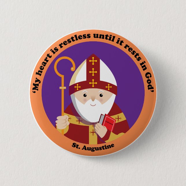 St. Augustine of Hippo Pinback Button (Front)
